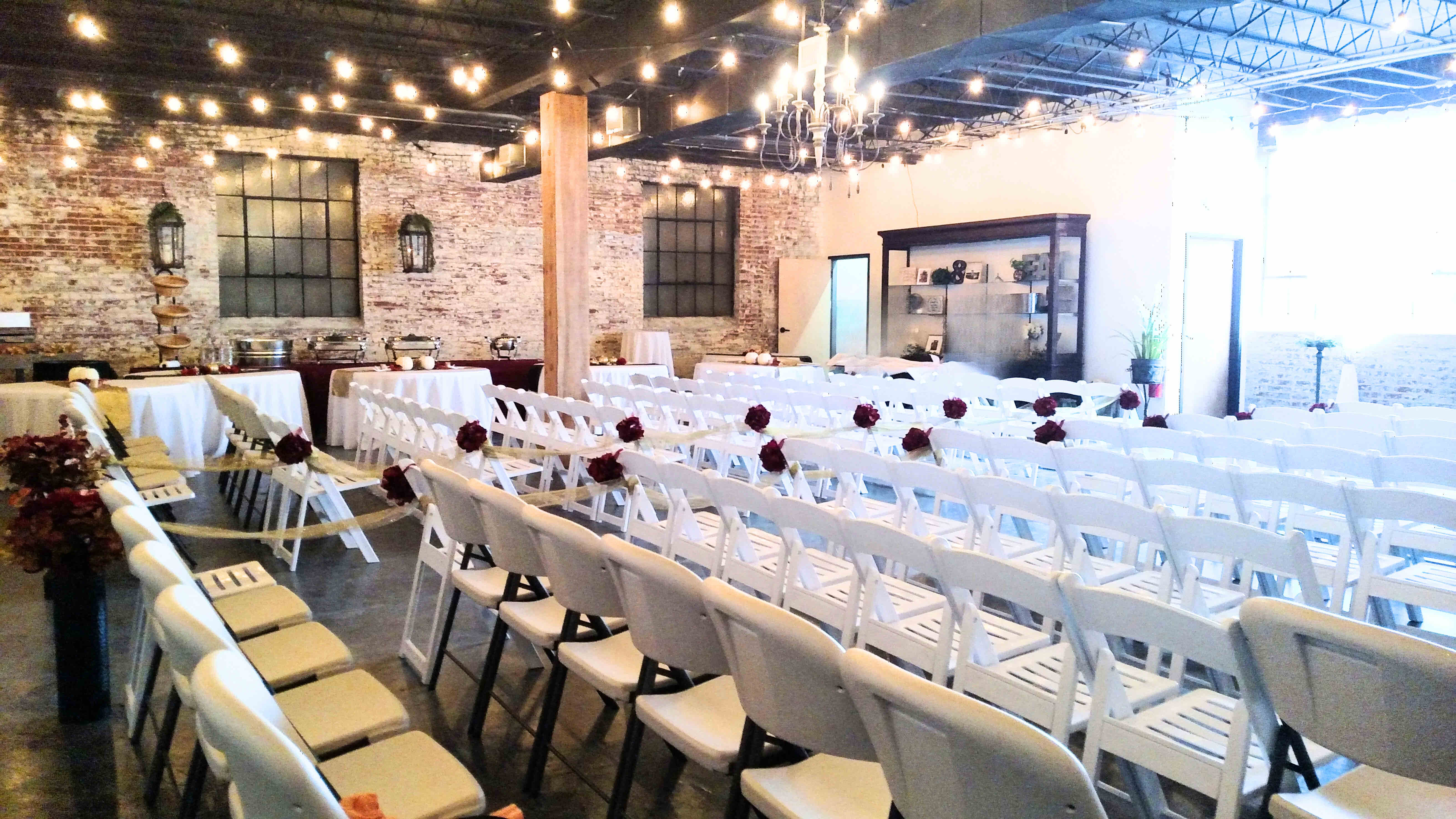 Ceremony setup with chairs