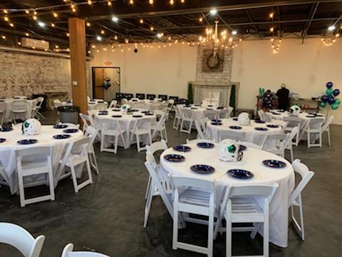 Decorated tables in event space